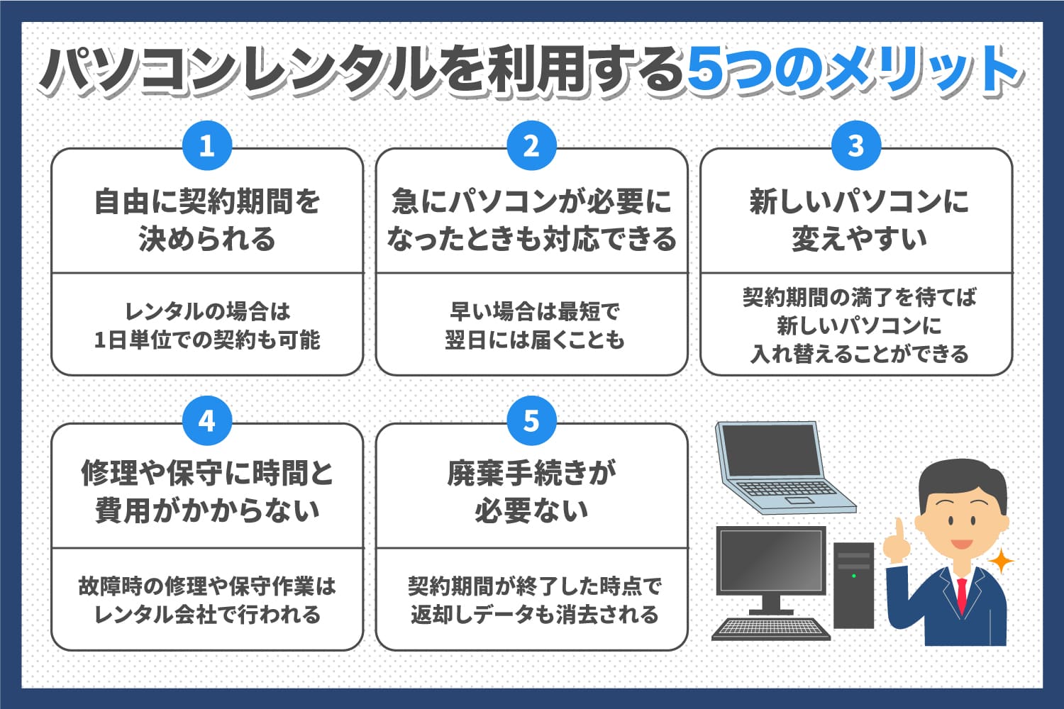 パソコンはレンタルとリースをどう使い分けるかを解説